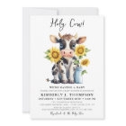 Holy Cow Sunflowers Simple Modern Farm Baby Shower