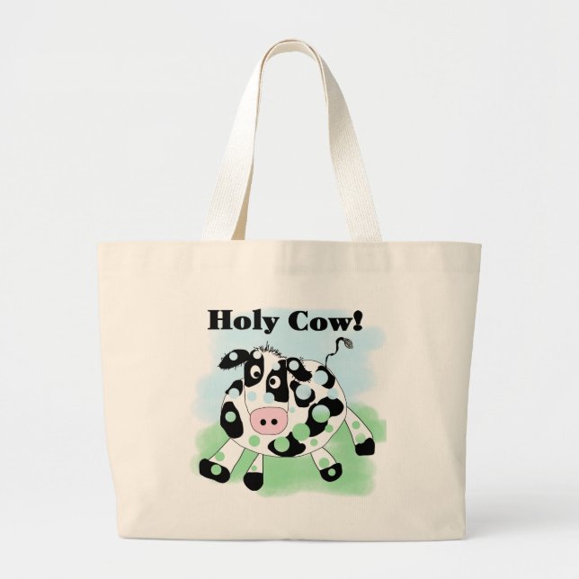 Holy Cow Tshirts and Gifts Large Tote Bag (Front)
