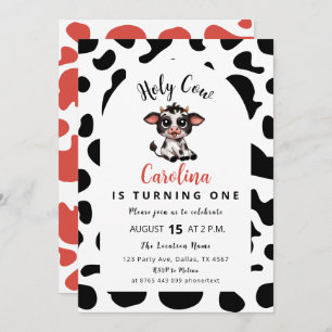 Holy Cow Turning One Holiday Card