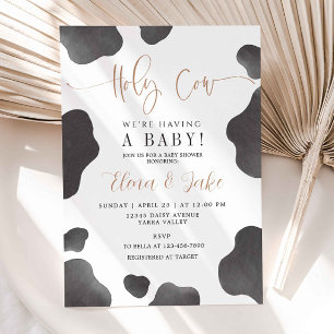 Holy Cow We're Having A Baby, Cow Baby Shower Invitation