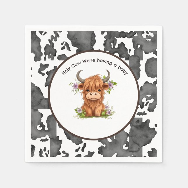 Holy Cow We're Having a Baby Napkin (Front)