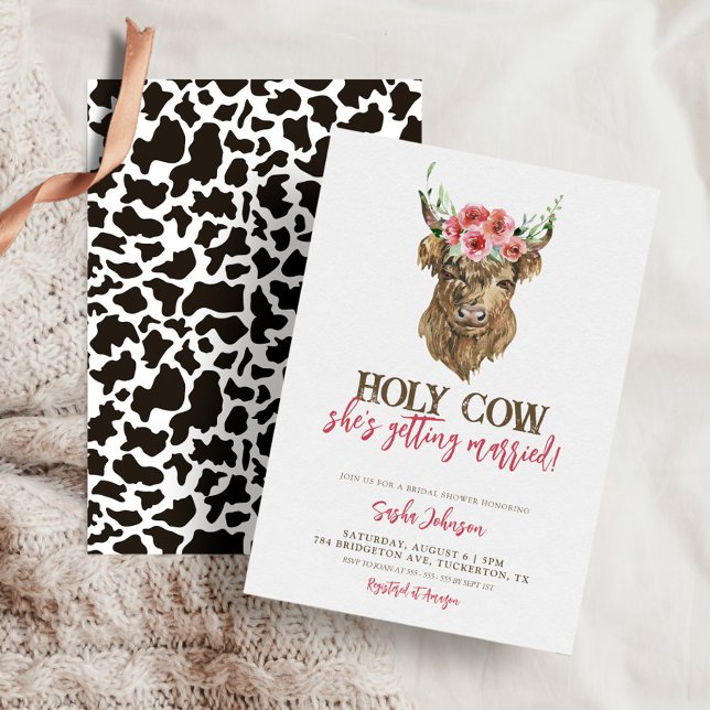 Holy Cow Western Cowgirl Bridal Shower Invitation (Creator Uploaded)