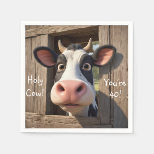 Holy Cow You’re 40 Napkin