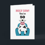 Holy Cow You're 50 60 70 Funny Sarcastic Birthday Card<br><div class="desc">Funny and cute birthday card for those who love puns and humour. Perfect way to wish your friends and family happy birthday.  Visit our store for more birthday card collection. You'll find something cool,  humourous and sometimes sarcastic birthday cards for your special someone.</div>