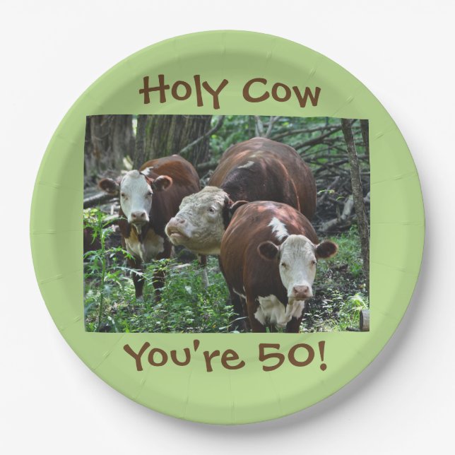 Holy Cow You're 50 Paper Plates (Front)
