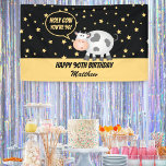 Holy Cow You're 90 Funny Cute Happy 90th Birthday Banner<br><div class="desc">Holy Cow You're 90 Funny Cute Happy 90th Birthday Banner</div>