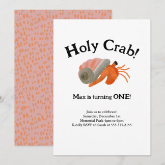 Holy Crab Hermit Crab Birthday Invitation