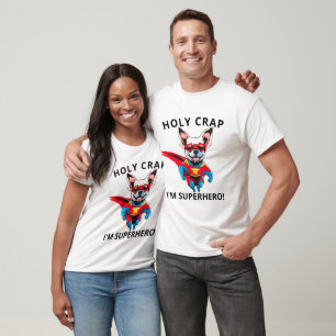 Holy Crap, I'm SuperHero Tee, Funny Dog T-Shirt
