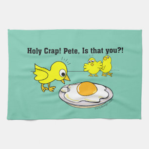 Holy Crap! Pete Humour Tea Towel