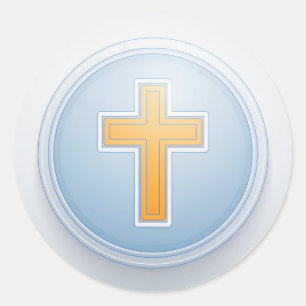Holy Cross and Prayer Classic Round Sticker