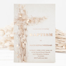 Holy cross Baptism Foil Invitation