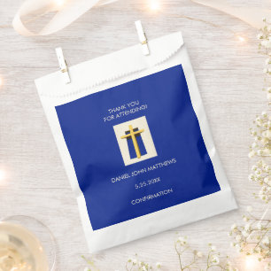 Holy Cross Bold Blue Religious Party Favour Bags