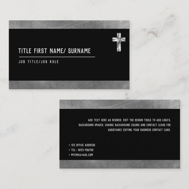 Holy Cross Christian Faith Deacon Pastor Clergy   Business Card (Front/Back)