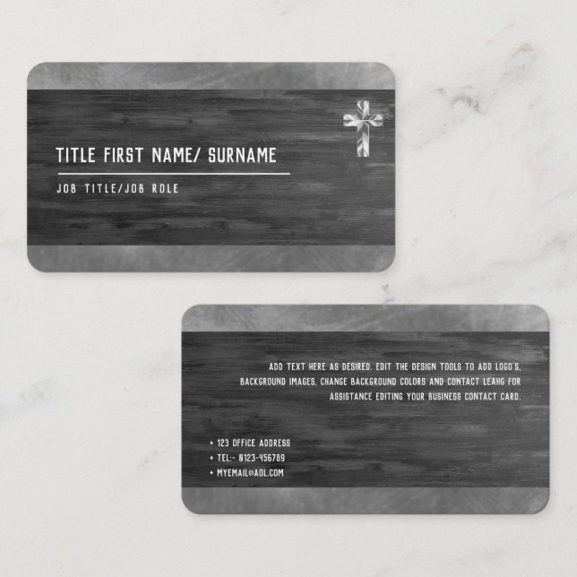 Holy Cross Christian Faith Deacon Pastor Clergy   Business Card (Front/Back)