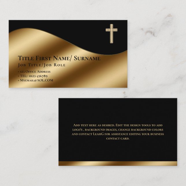 Holy Cross Christian Faith Priest Pastor Clergy   Business Card (Front/Back)