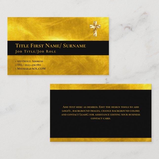 Holy Cross Christian Faith Priest Pastor Clergy   Business Card (Front/Back)