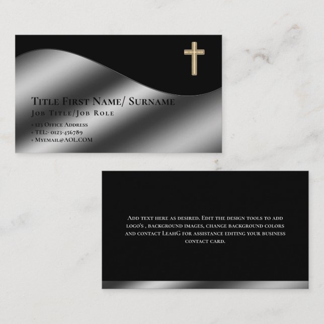 Holy Cross Christian Faith Priest Pastor Clergy   Business Card (Front/Back)