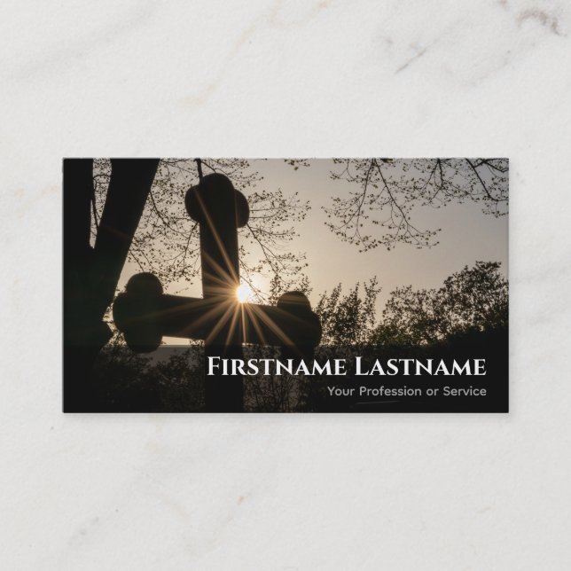 Holy cross elegant mortician undertaker mortuary business card (Front)