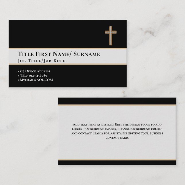 Holy Cross Faith Christian Worship Church Clergy   Business Card (Front/Back)