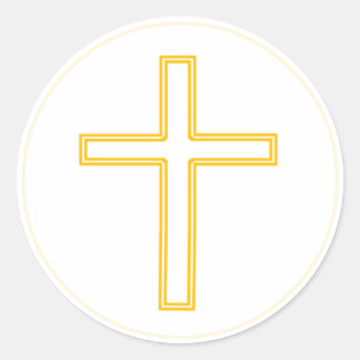 Holy Cross Gold Round Sticker