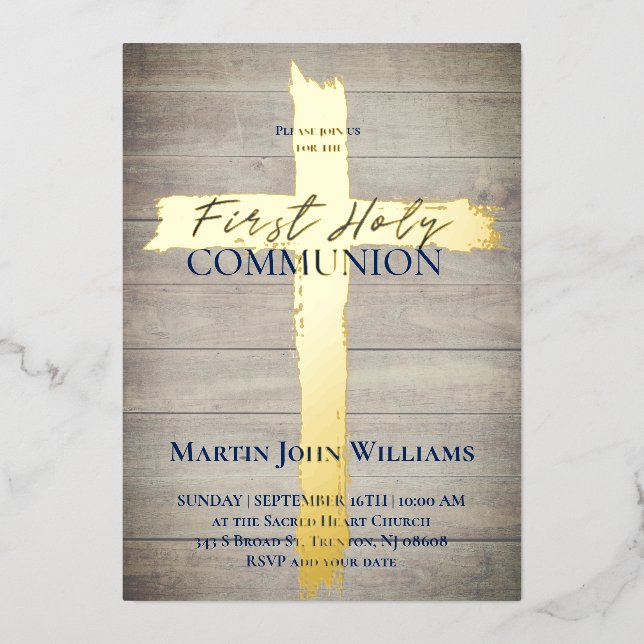 Holy Cross on wood First Communion (Front)