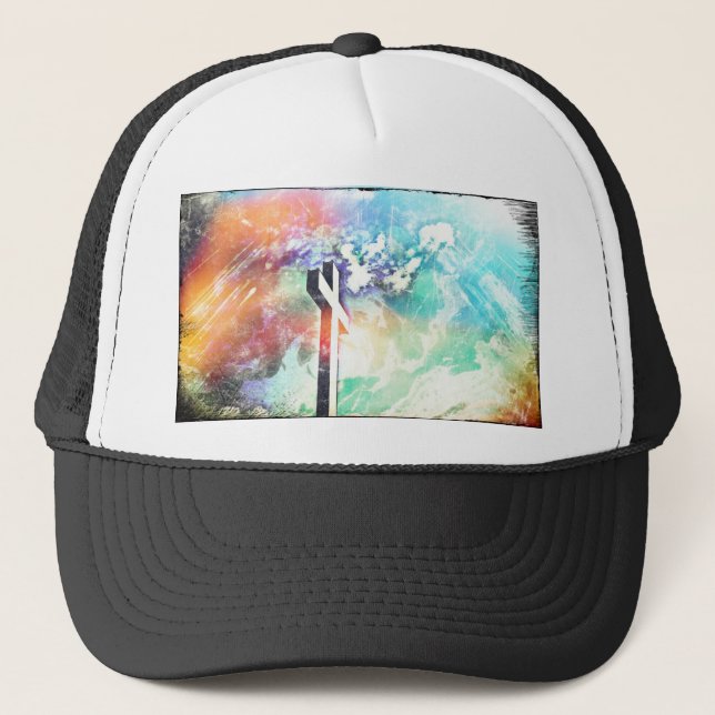 Holy Cross Pastel Distressed Trucker Hat (Front)