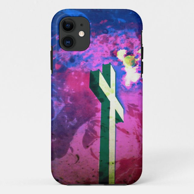 Holy Cross Raspberry/Blue Velvet iPhone 5 case (Back)