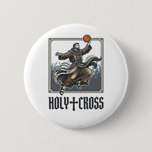 Holy Cross Vintage Basketball Religious Shirt 6 Cm Round Badge