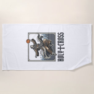 Holy Cross Vintage Basketball Religious Shirt Beach Towel