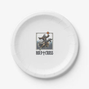 Holy Cross Vintage Basketball Religious Shirt Paper Plate