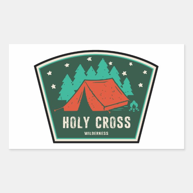 Holy Cross Wilderness Colorado Camping Rectangular Sticker (Front)