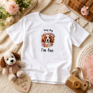 Holy Dog, I'm One!   Dog Girl 1st Birthday Toddler T-Shirt