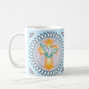 Holy Dove Christian Cross mug