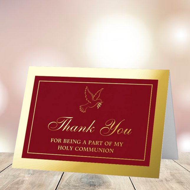 Holy Dove Communion Or Confirmation Thank You Real Foil Greeting Card (Creator Uploaded)