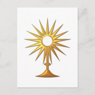 Holy Eucharist in golden Monstrance Postcard