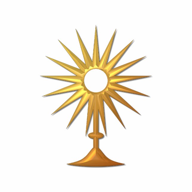 Holy Eucharist in golden Monstrance Standing Photo Sculpture (Front)