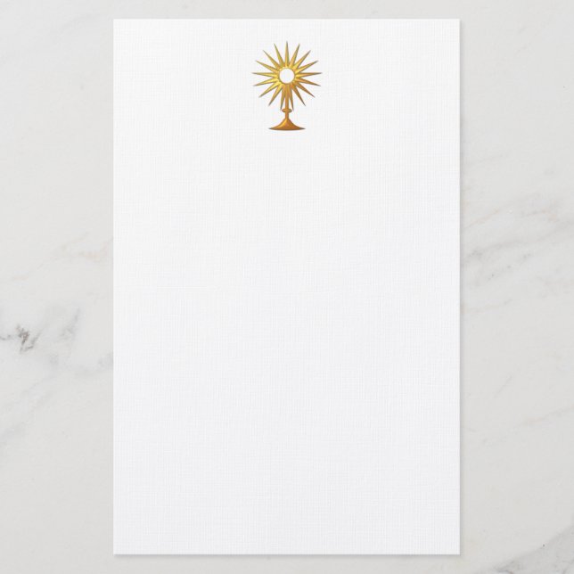 Holy Eucharist in golden Monstrance Stationery (Front)