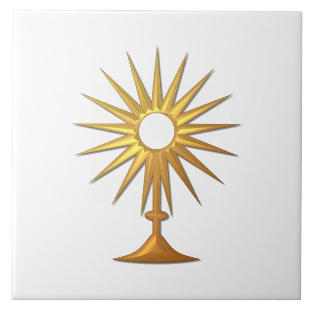 Holy Eucharist in golden Monstrance Tile (Front)