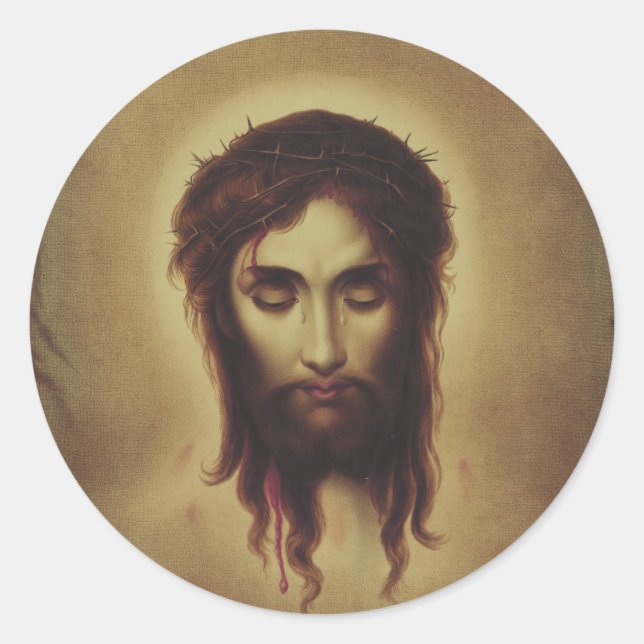 Holy Face of Jesus Christ Classic Round Sticker (Front)