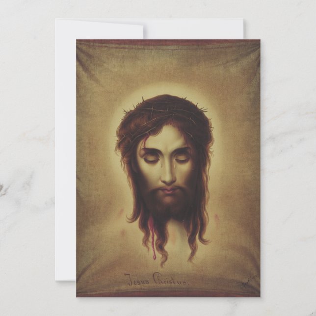 Holy Face of Jesus Christ Holiday Card (Front)