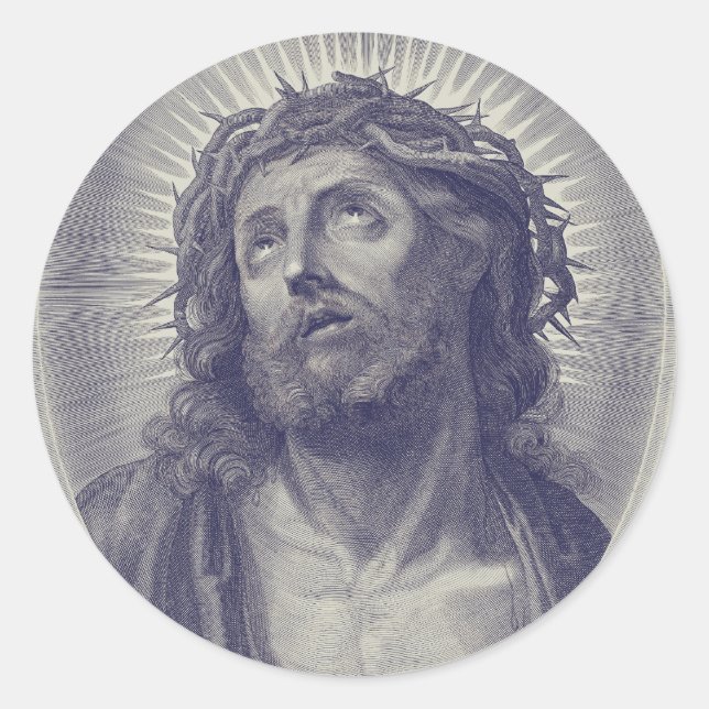 Holy Face of Jesus Classic Round Sticker (Front)