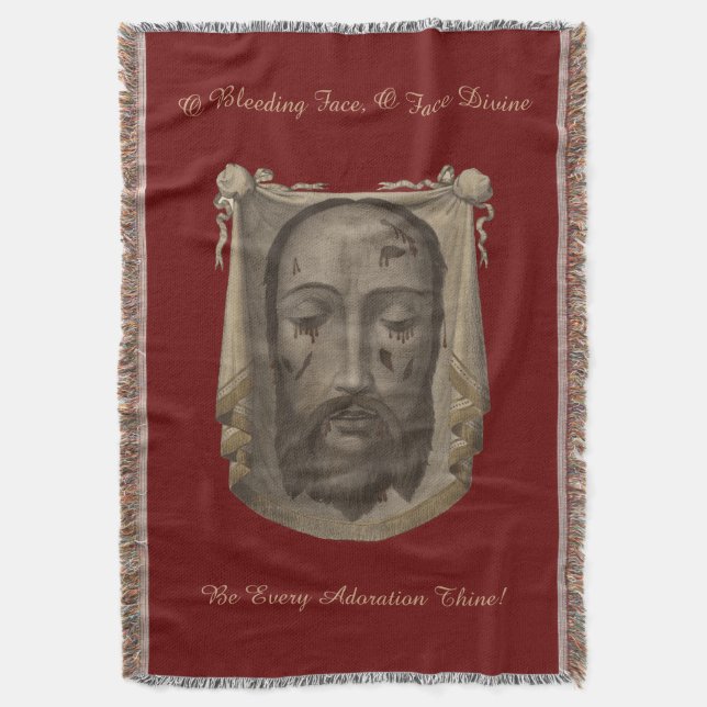 Holy Face of Jesus Throw Blanket (Front Vertical)