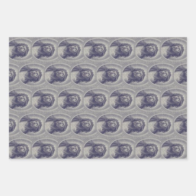 Holy Face of Jesus Wrapping Paper Sheet (Front)