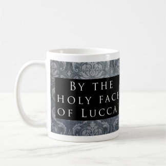 Holy Face of Lucca! Pattern Black Coffee Mug