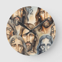Holy Faces of Jesus Wall Clock