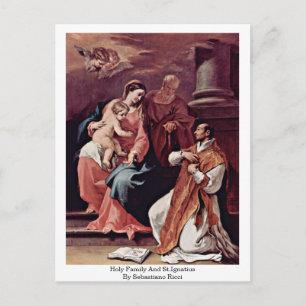 Holy Family And St.Ignatius By Sebastiano Ricci Postcard
