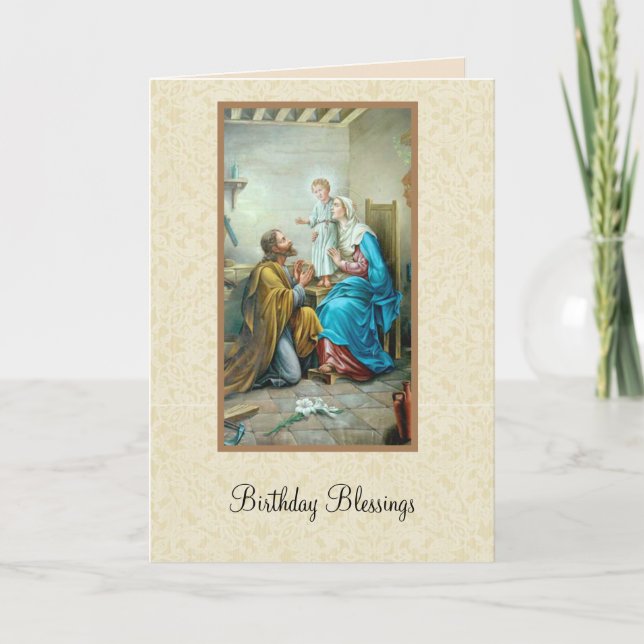 Holy Family Birthday Special Occasion Catholic Card (Front)