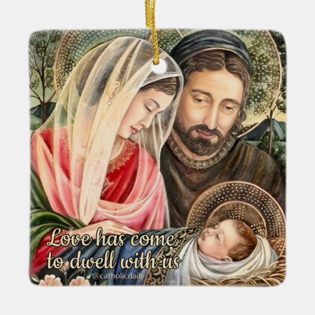 Holy Family Catholic Christmas Ornament (Front)