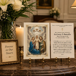 Holy Family Catholic Memorial Prayer Holy Card