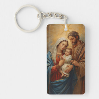 Holy Family Christmas Keychain